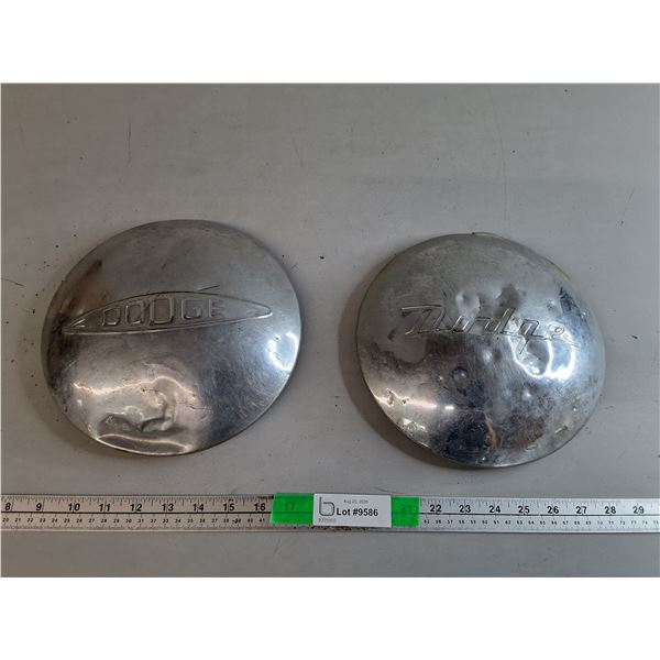 (2) Dodge Vintage Hubcaps 9.25" Outer Diameter