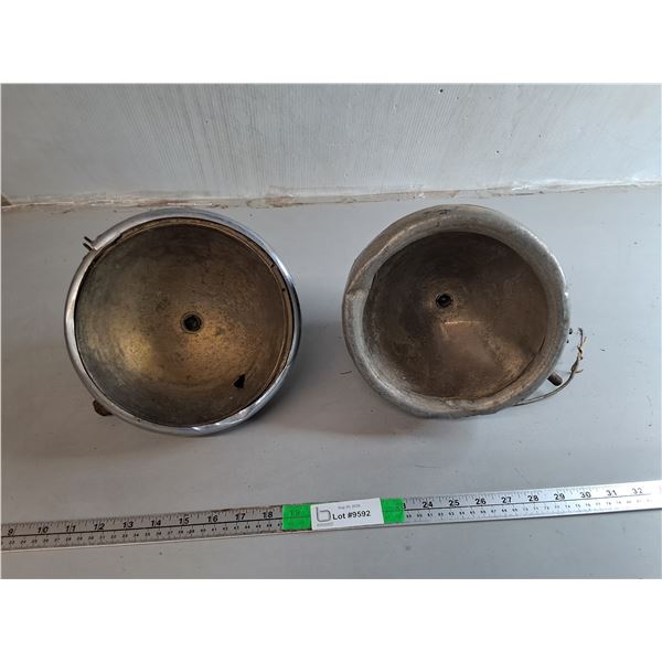 (2) Vintage Automotive Headlight Housings 8.5" & 9"- As Is