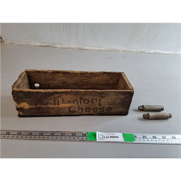 Balloon Tire Pressure Gauges & Goldenloaf Cheese Container 12" x 4.5" x 3.5"