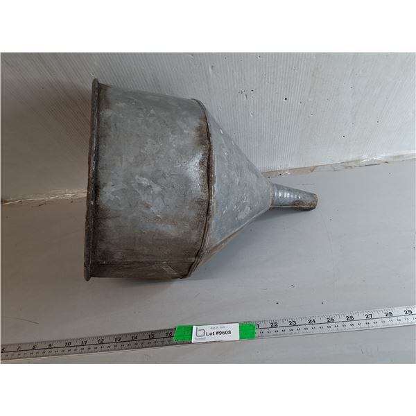 Galvanized Funnel Approx. 17" Long x 11.75" Wide, Can't Ship