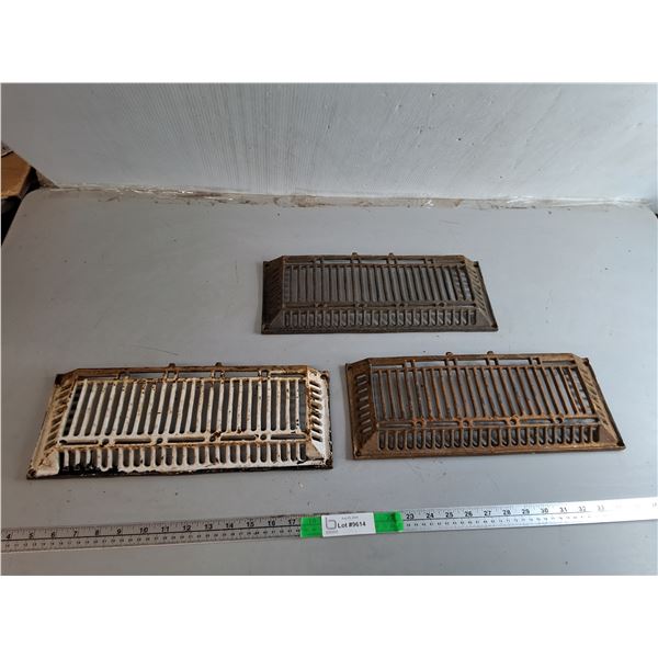 Antique Cast Iron Vent Covers 15.25" x 6"
