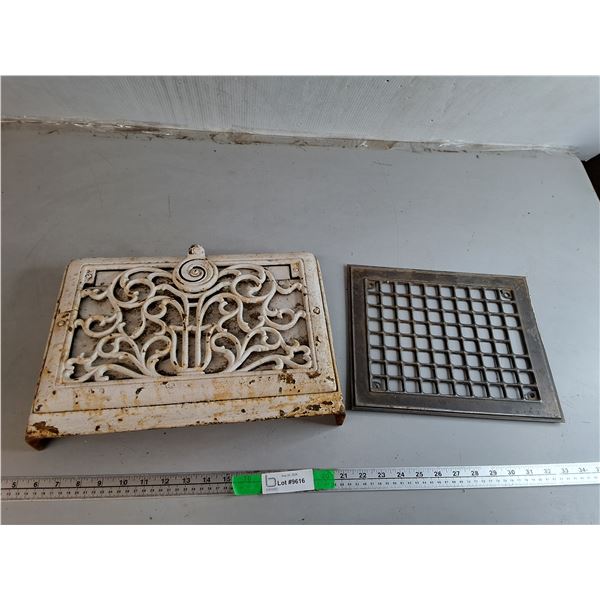 Cast Iron & Tin Heat Grates 15" x 11"