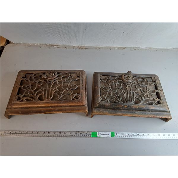 (2) Cast Iron Register Covers 15" x 11"- Can't Ship