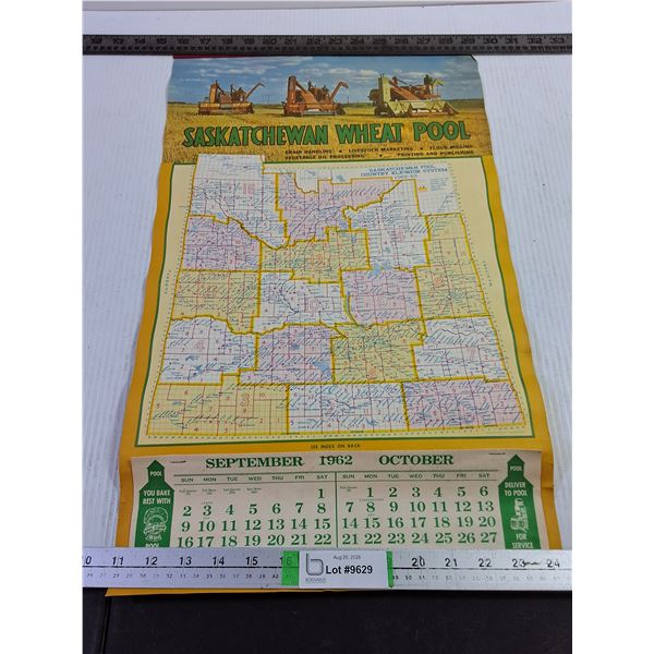 (1) 1962 Saskatchewan Wheat Pool Calendar
