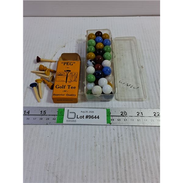 Vintage Golf Tees and Marbles