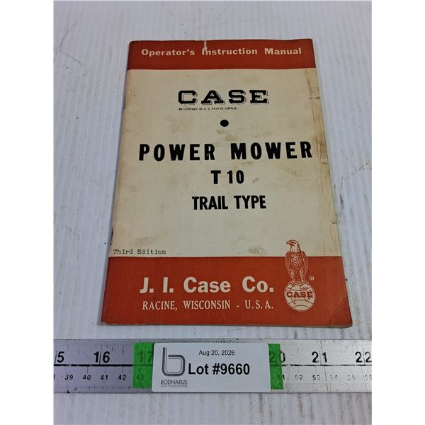 Vintage CASE Power Mower Manual