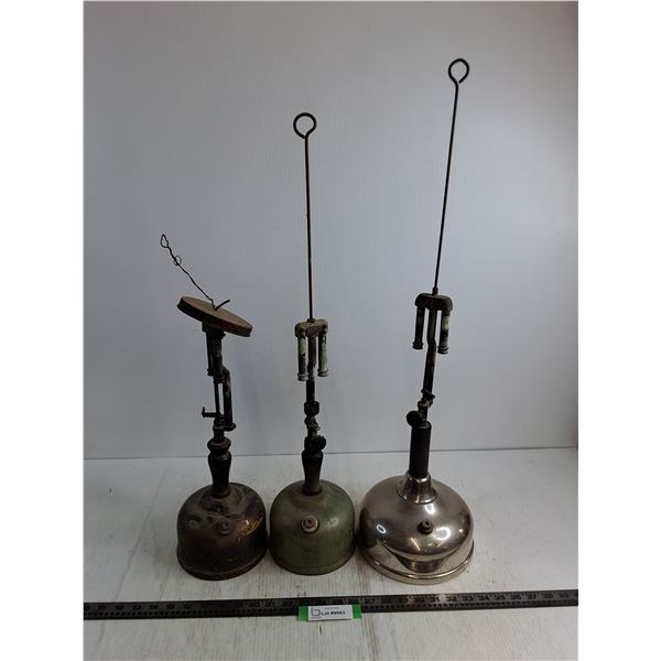 (3) Antique Coleman Kerosene Lamps - Tallest = 31" - Cannot Ship