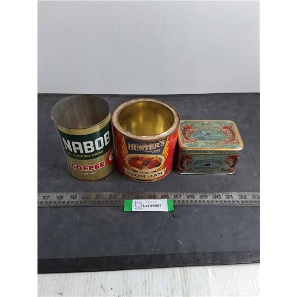 (3) Vintage Tins - Nabob, Hunter's, Meerschaum