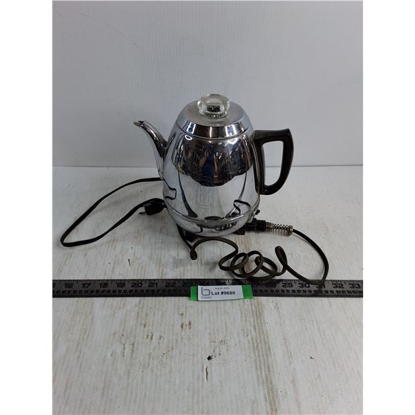 Vintage GE Stainless Steel Coffe Percolator - Untested, As is