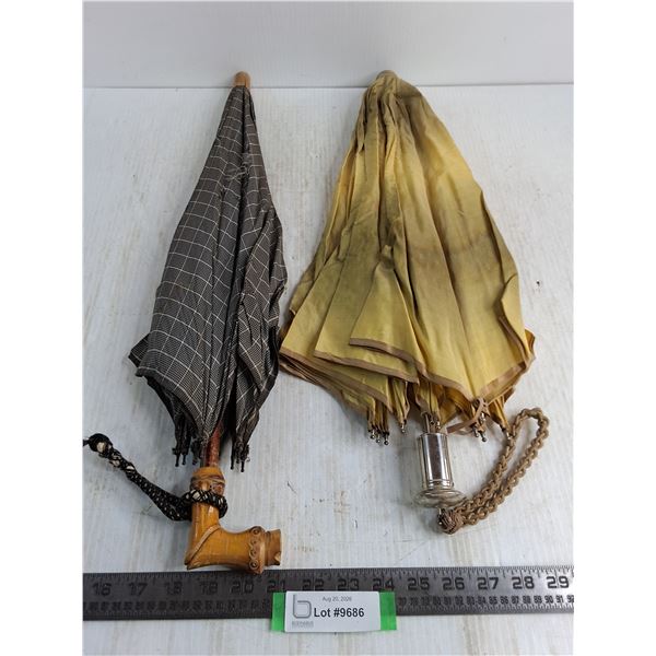 (2) Vintage Umbrellas - 1 Needs Repair, As is