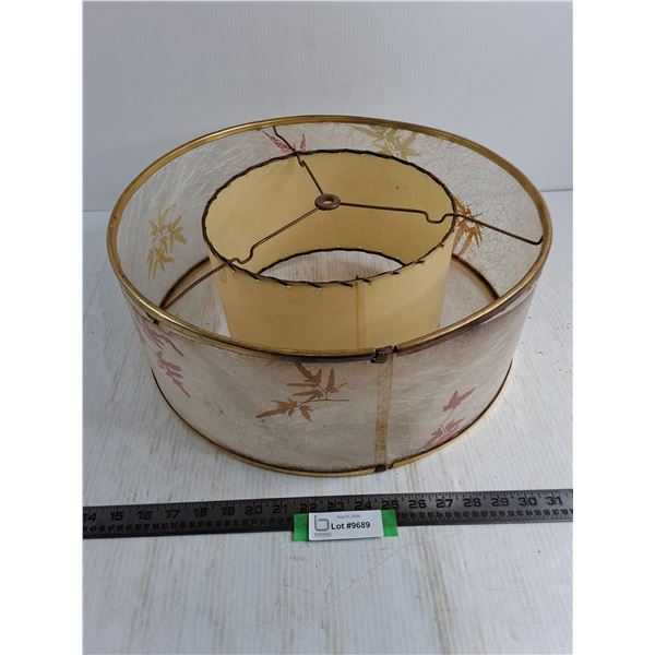 MCM Fibreglass 2-Tier Lamp Shade - 17" Diameter - Needs Repair