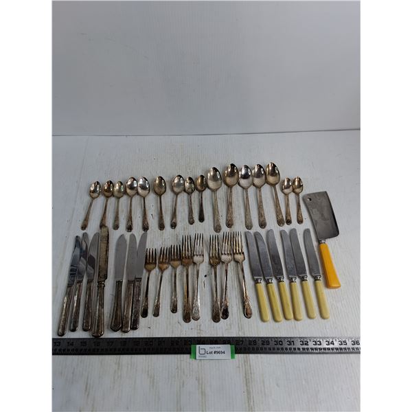 Assorted Vintage Mostly Silver-Plated Cutlery