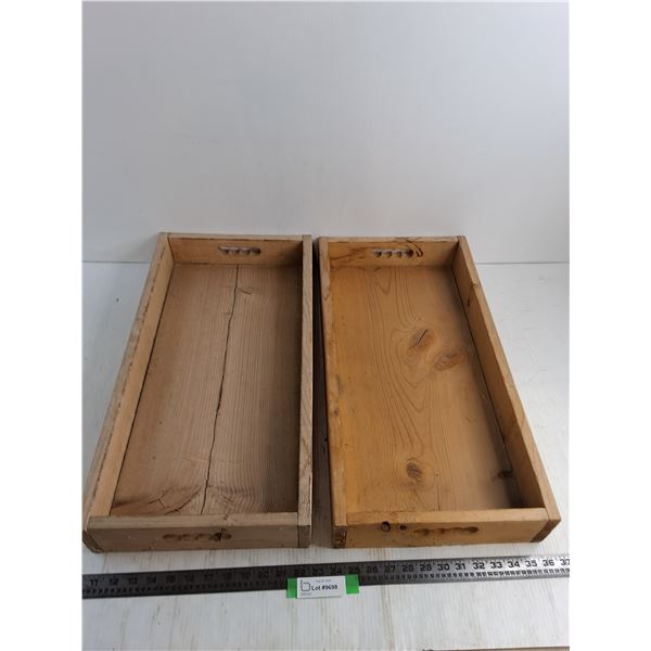 (2) Home Made Wooden Trays - 23.5" x 12", Pickup Preferred