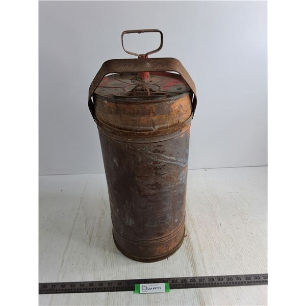 Vintage Copper Pump-Style Fire Extinguisher - 24" High x 10" Diameter - Cannot Ship