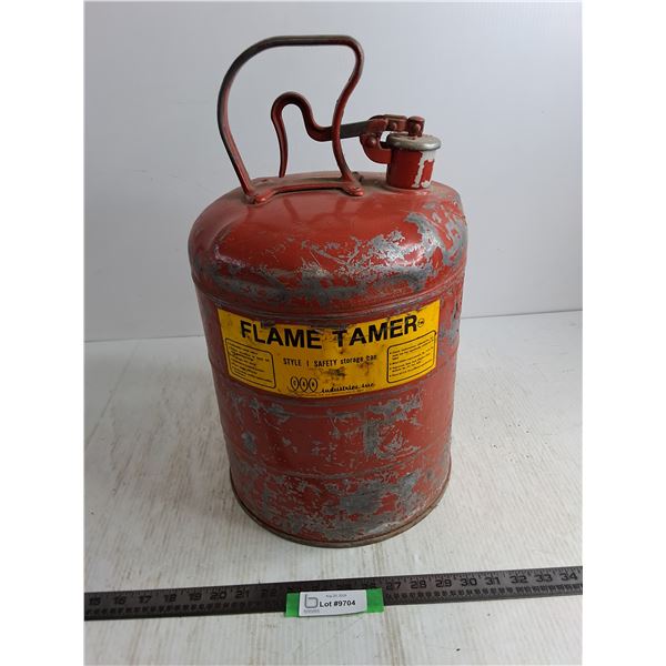 Vintage CAH Industries "Flame Tamer" Safety Storage Can - 19" High x 11" Diameter, Pickup Only