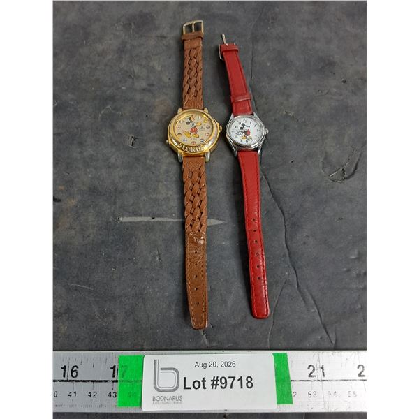 (2) Vintage Mickey Mouse Watches-as is