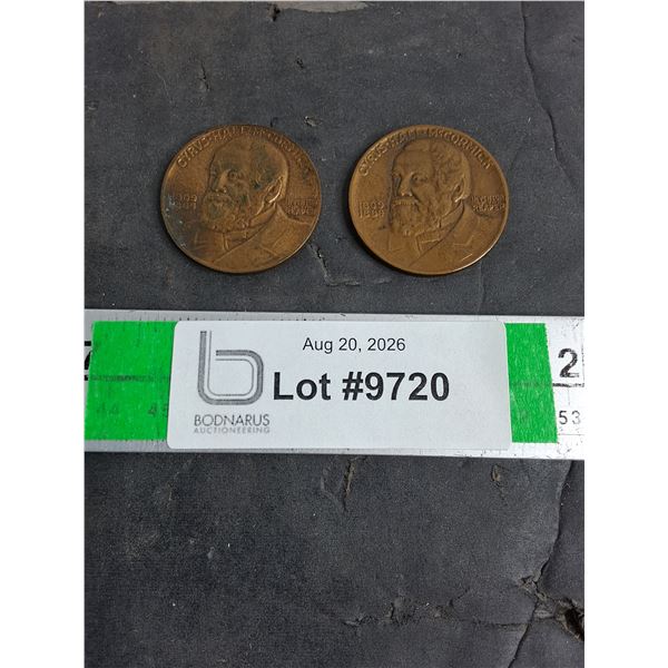 (2) 1931 International Harvester Centennial Coin in Bronze