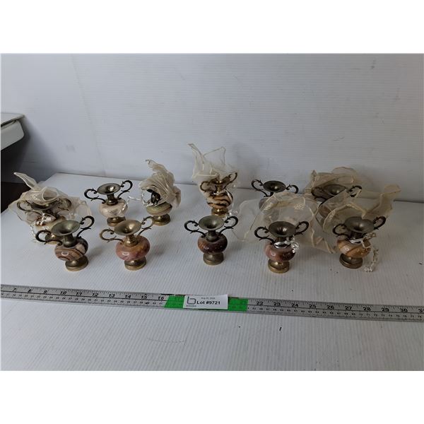 Brass & Marble Candle/Incense Holders