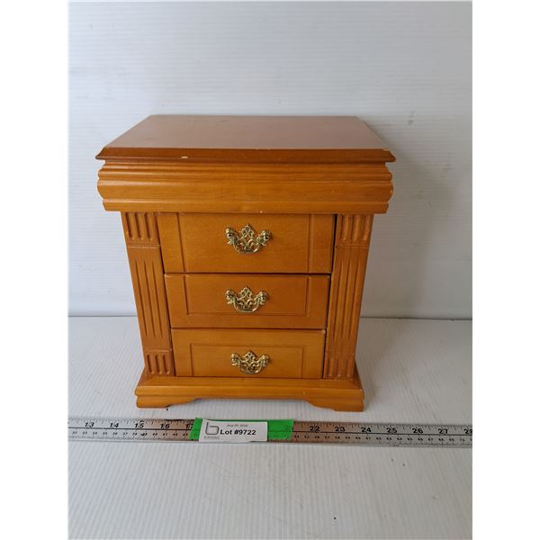 3 Drawer Wooden Jewelry Holder 9.25" x 6.25' x 10.75"