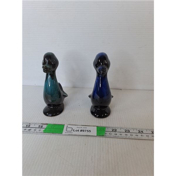 (2) Drip Glaze Duckling Figurines 5.5"
