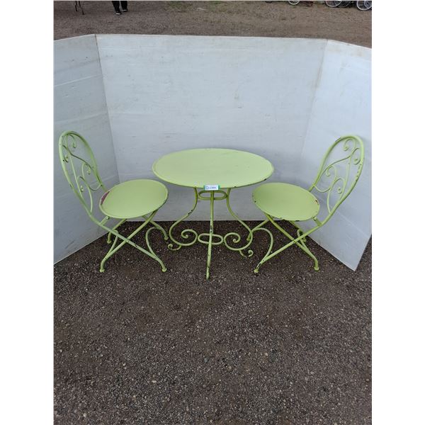 ** Vintage Metal Bistro Set - Table Top = 26" x 17" - Cannot Ship