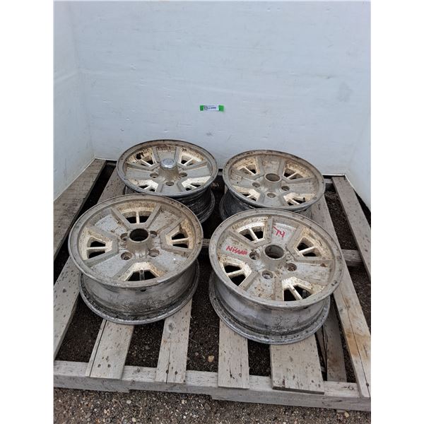 ** Set of 4 Nissan 14" Iron Cross Metal Alloy Rims - Cannot Ship