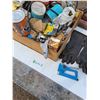 Image 1 : ** Drawer Full of Assorted Hardware, Gloves, Staple Gun, Misc. - Cannot Ship