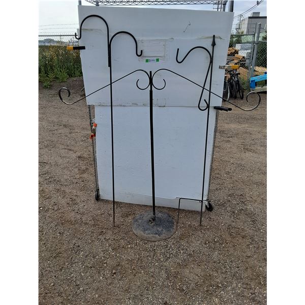 **(3) Black Metal Plant Stands Up to 70"- Can't Ship