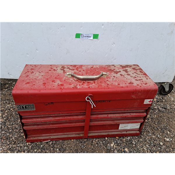 **DIY Mark Metal Toolbox 21" x 8.5" x 11.5" & Contents- Can't Ship