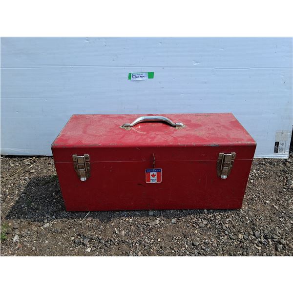 ***Mastercraft Metal Toolbox 21" x 9" x 9.5" & Contents- Can't Ship
