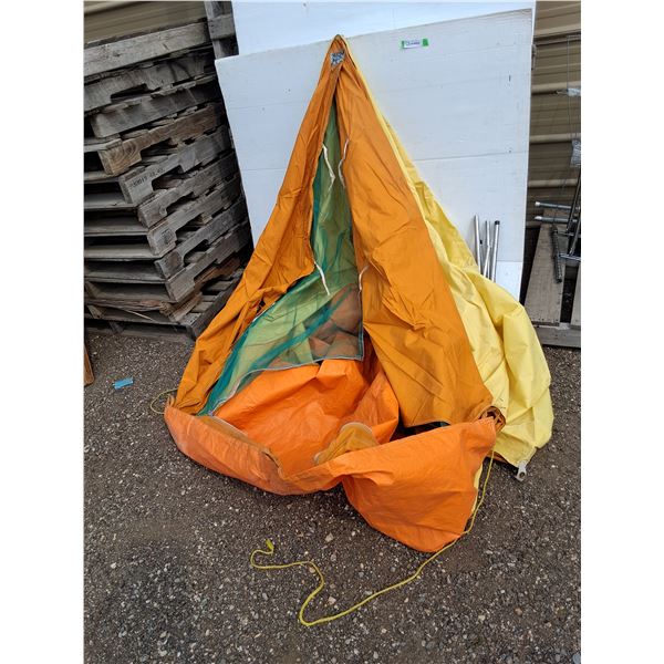 **Peaked Tent, Poles-& Pegs- As Is, Can't Ship