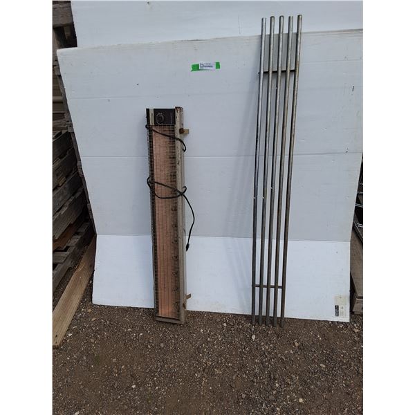 **Coronado Heater- As Is & Metal Tubed Shelf 49.5" x 5.75"- Can't Ship