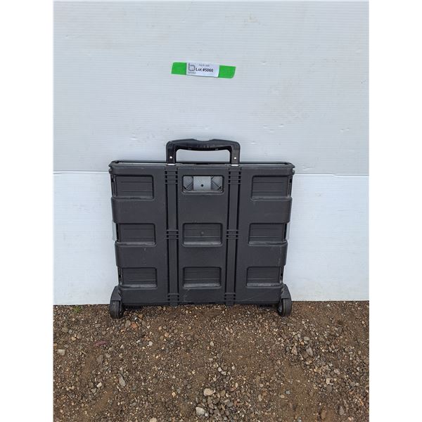 ***Adjustable Plastic Wheeled Folding Crate with Handle Up to 39" Tall- Can't Ship