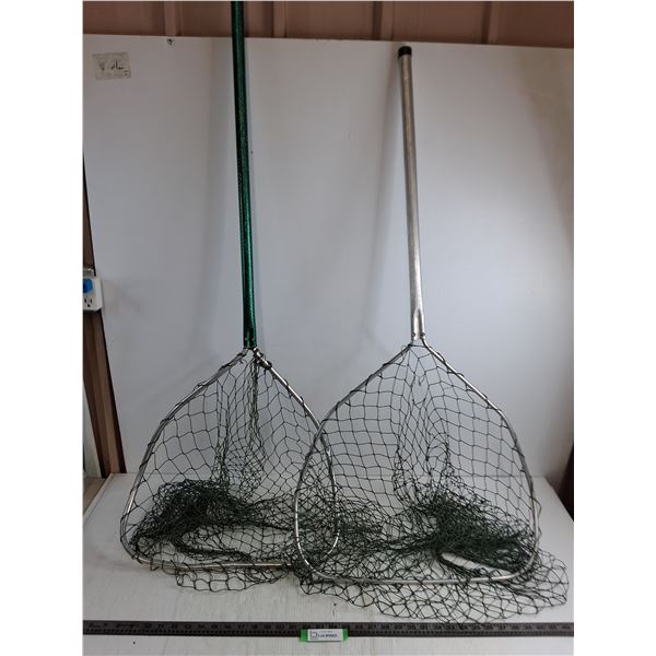 * (2) Fishing Nets - 3' & 2' Handles - Cannot Ship