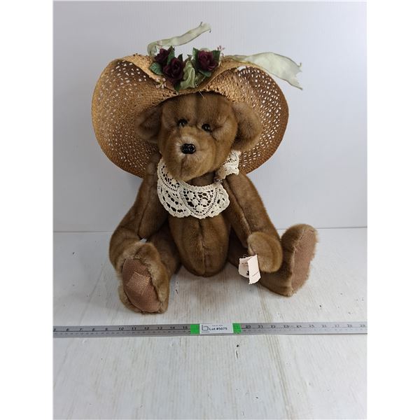 Handmade Articulating Stuffed Bear- 26" Tall
