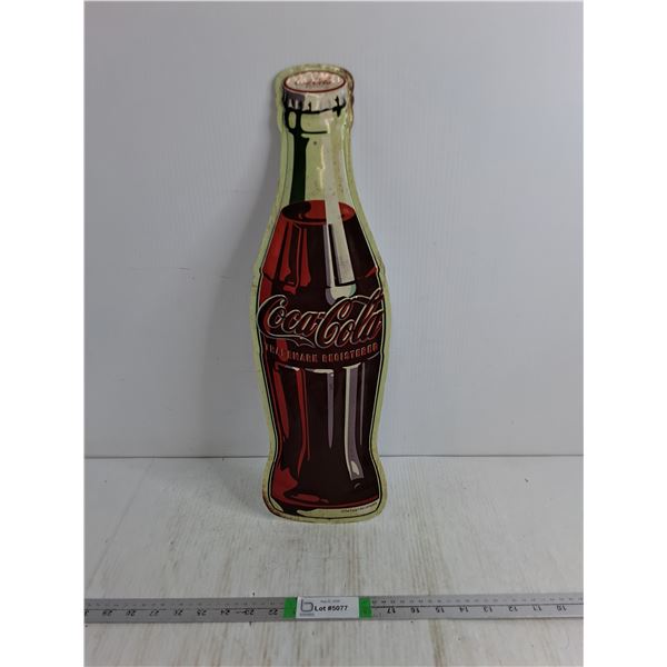 Metal Coca-Cola Bottle Shaped Sign- 21.25" Tall