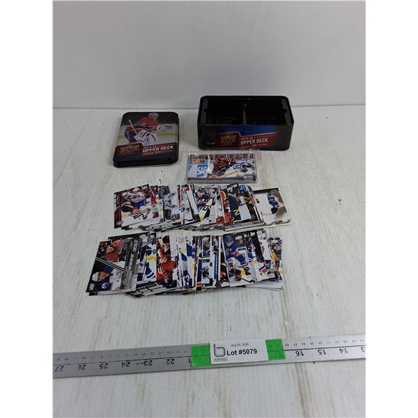 Various NHL Upper Deck Cards, Metal Tin, Cannot Authenticate