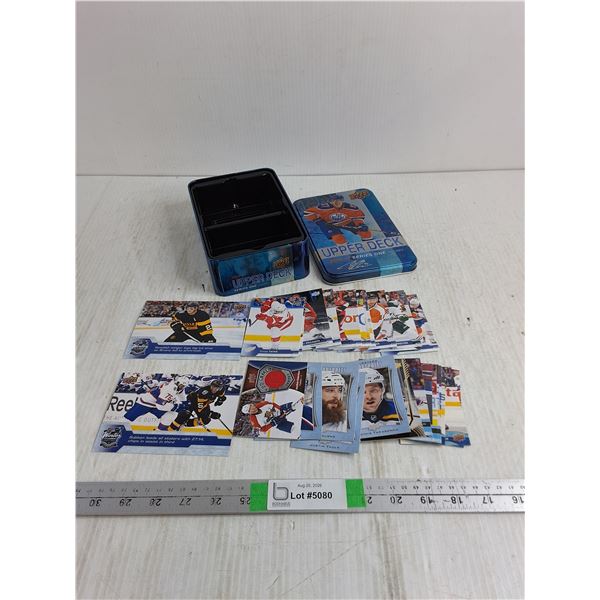Various NHL Upper Deck Cards, Metal Tin, Cannot Authenticate