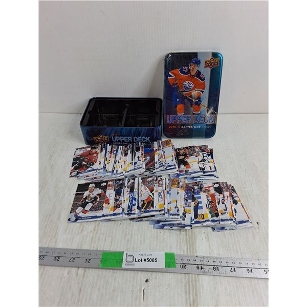 Various NHL Upper Deck Cards, Metal Tin-Cannot Authenticate