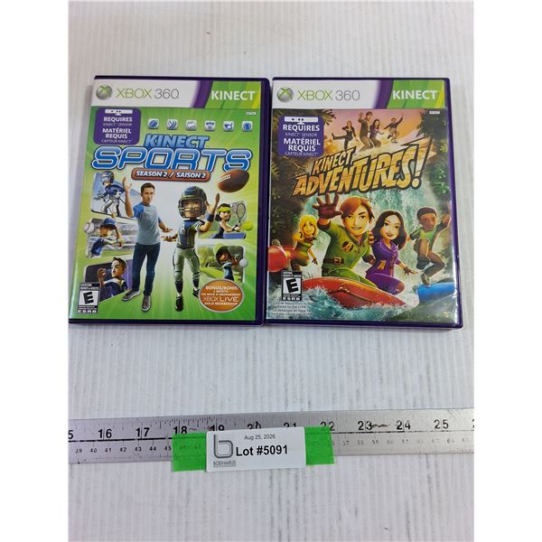 Xbox 360 Kinect Sports & Adventures Game Discs