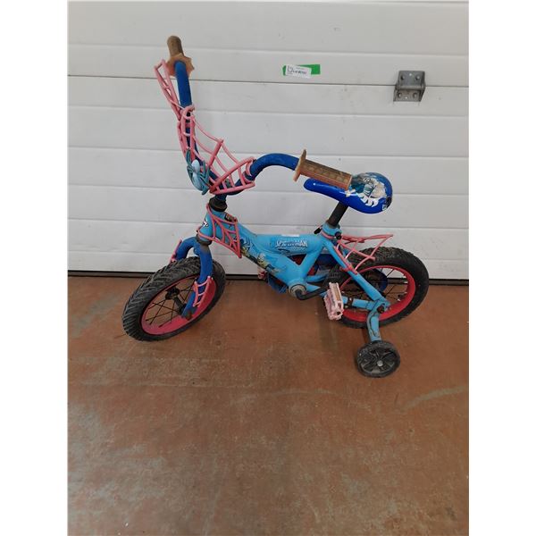 ** Small Childrens Huffy Spiderman Bicycle w/ Training Wheels - Cannot Ship