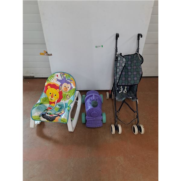 * Small Baby Stroller, Little Tikes Toy Train, FisherPrice Childrens Rocking Chair - Cannot Ship
