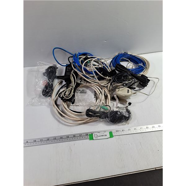 Various Electrical Cables & HP Computer Mouse