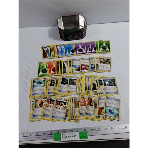 Assorted Pokémon Cards & Tin, Cannot Authenticate