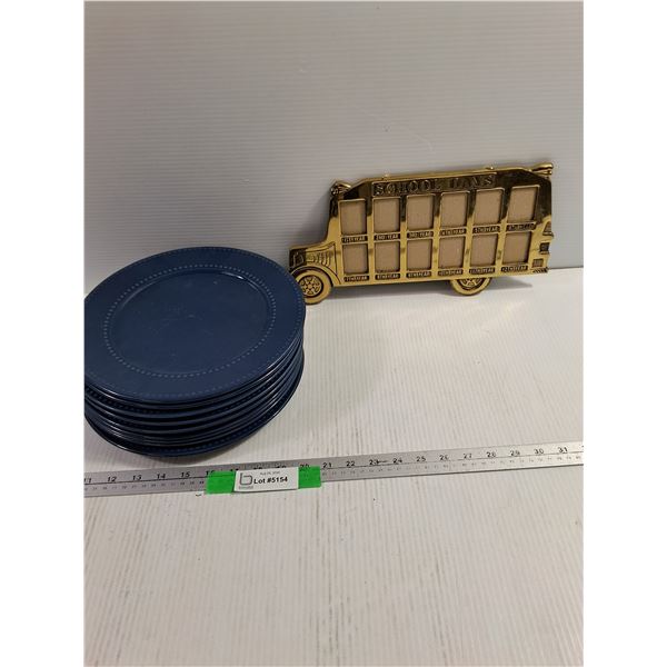 (9) Piece Plate Set & School Days Picture Frame