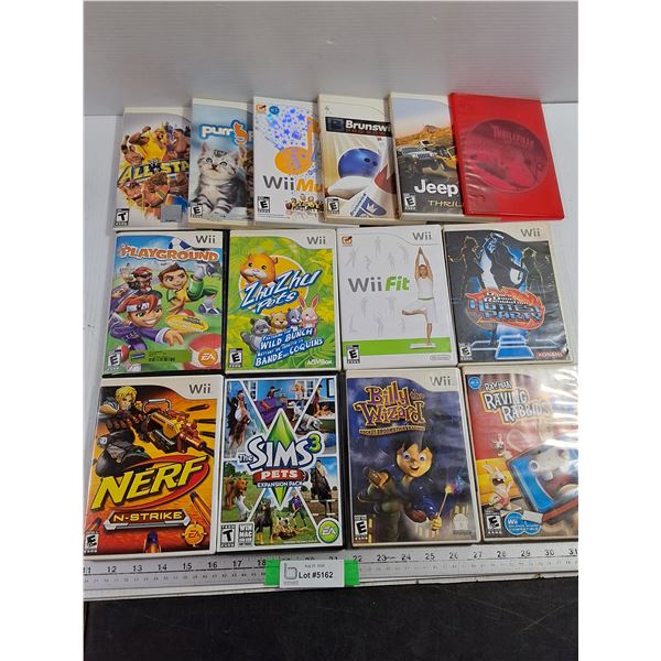 (14) WII Game Discs - Jeep, Billy The Wizard, WWE All Stars