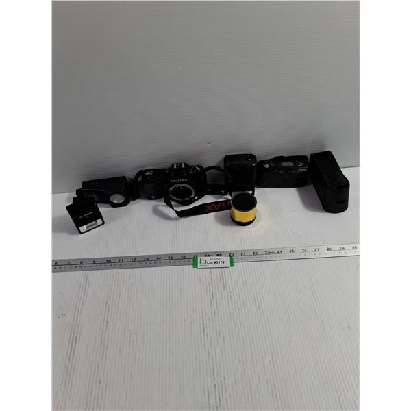 Samsung & Pentax Cameras, (2) AUX Speakers, Cordless Weld Light - Untested