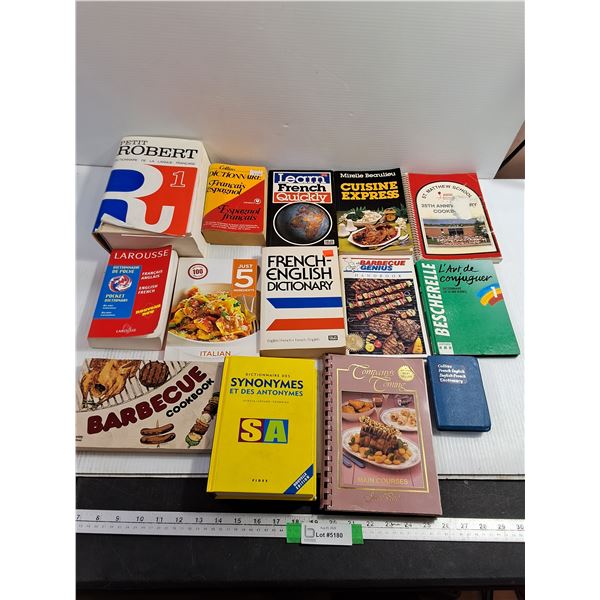 (14) Books - Cookbooks, Dictionaries, French