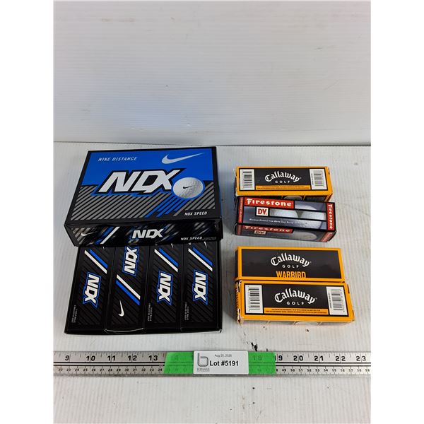 Assorted Golf Balls - Nike Distance, Callaway, Firestone