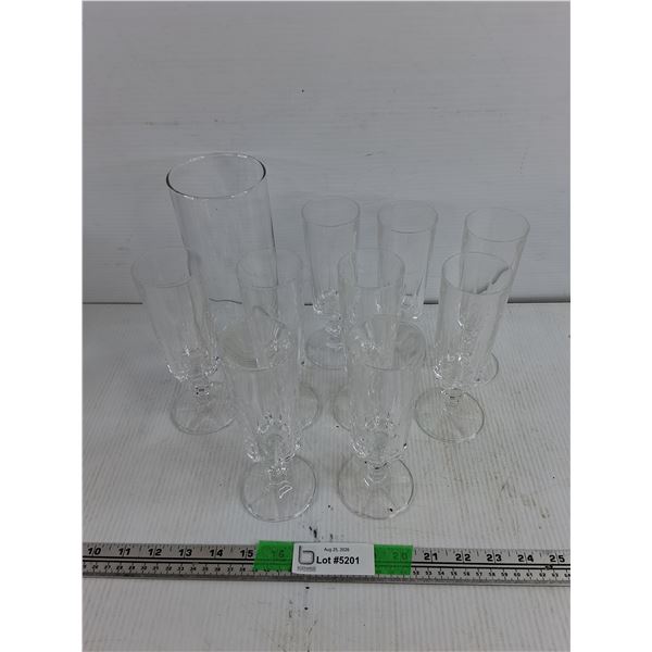 Wine Glasses & Glass Vase